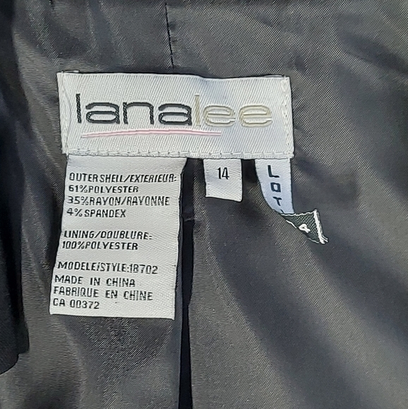 Lana Lee Vintage Classic Black Suit Skirt Blazer With Embroidery, Beads, 14 - Picture 5 of 16